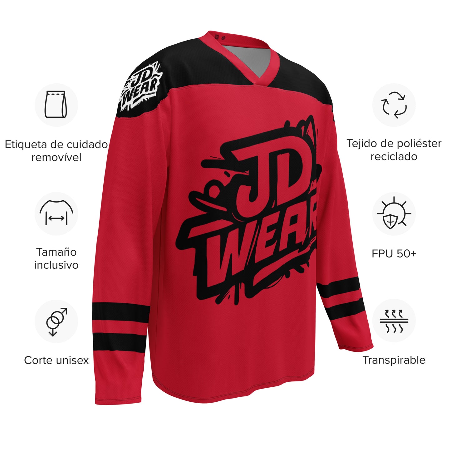 Camiseta de fan de hockey Rojo