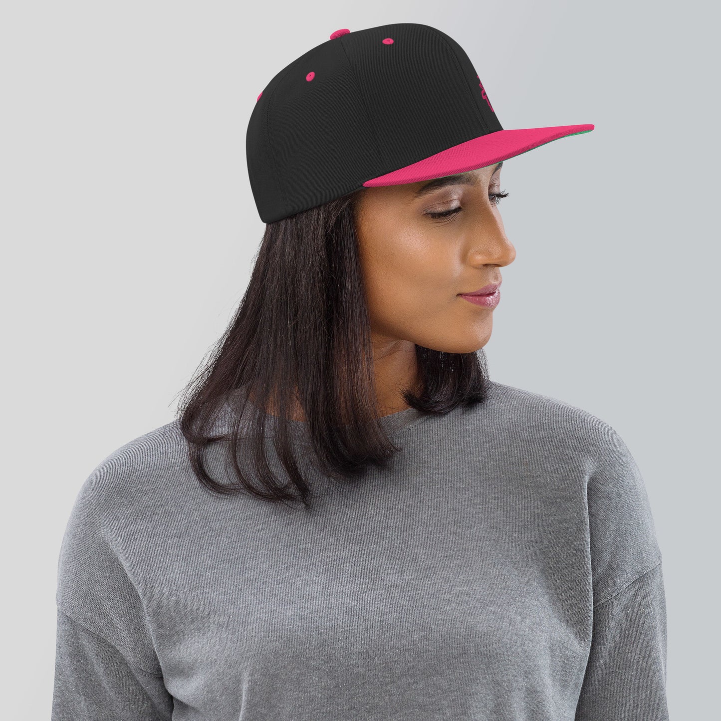 Gorra Snapback Bordada Fucsia/Rosa