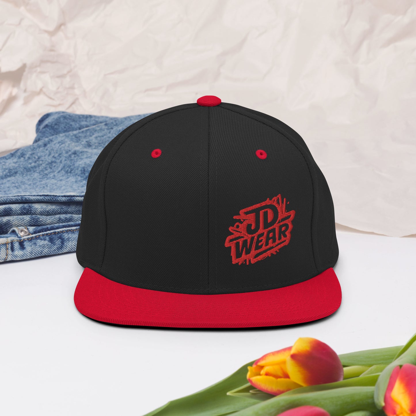 Gorra Snapback Bordada Roja