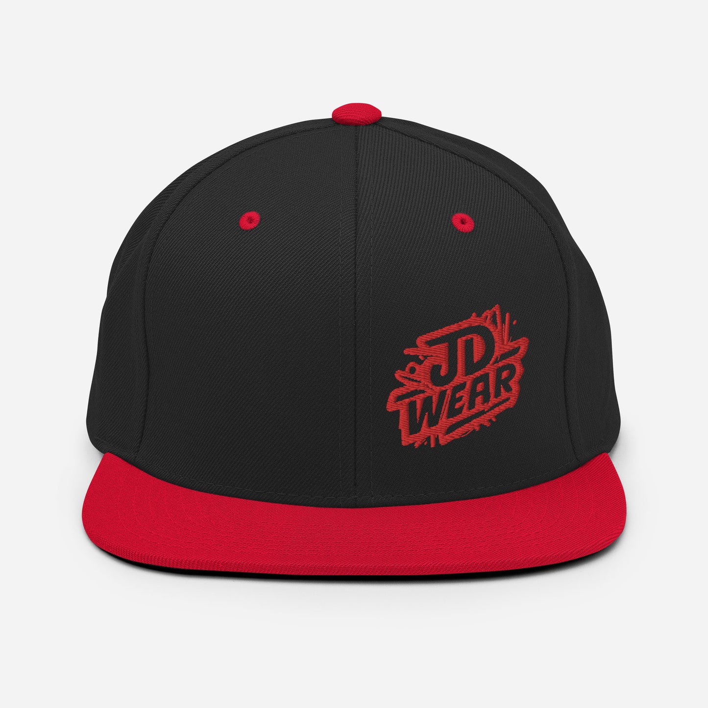 Red Embroidered Snapback Cap