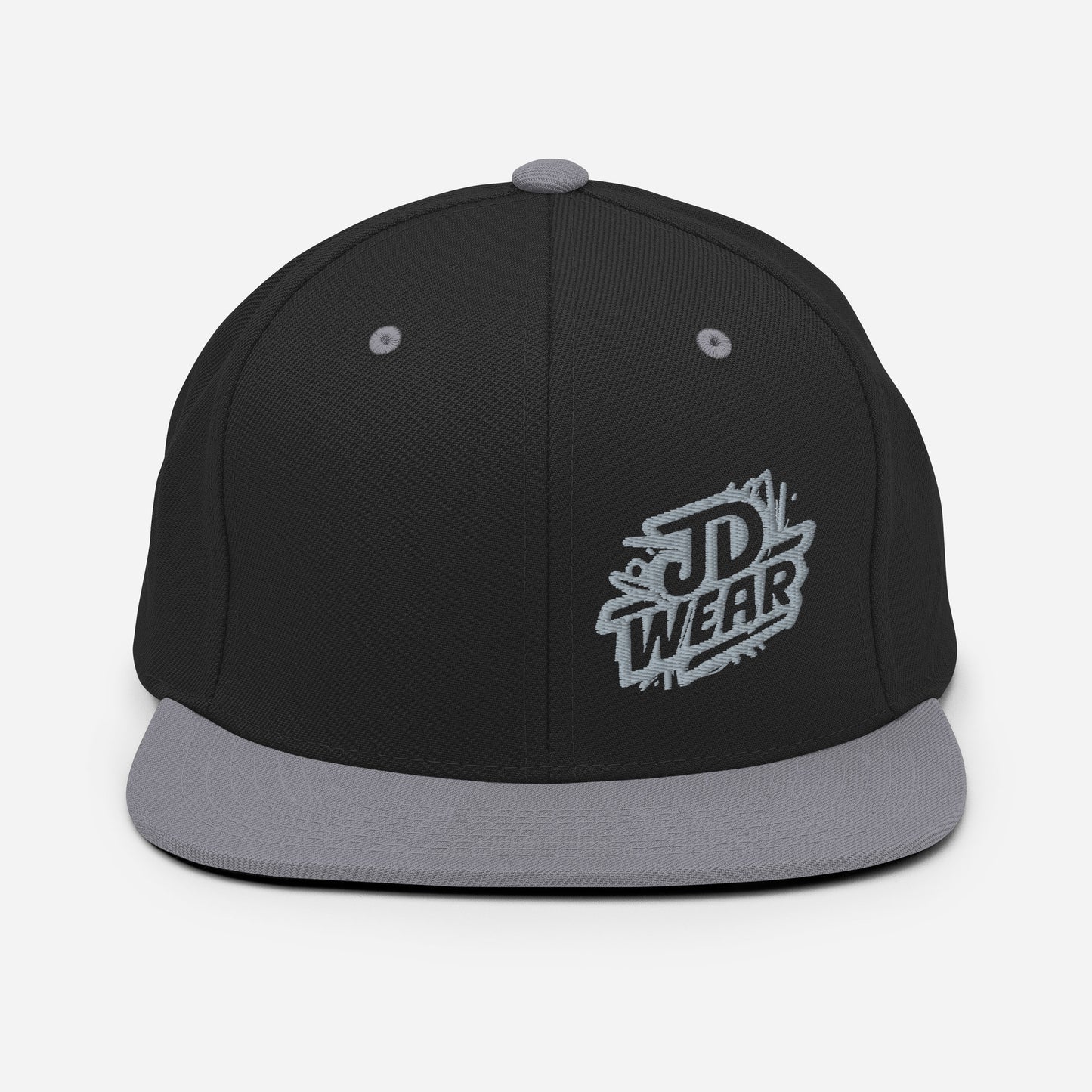 Gray Embroidered Snapback Cap