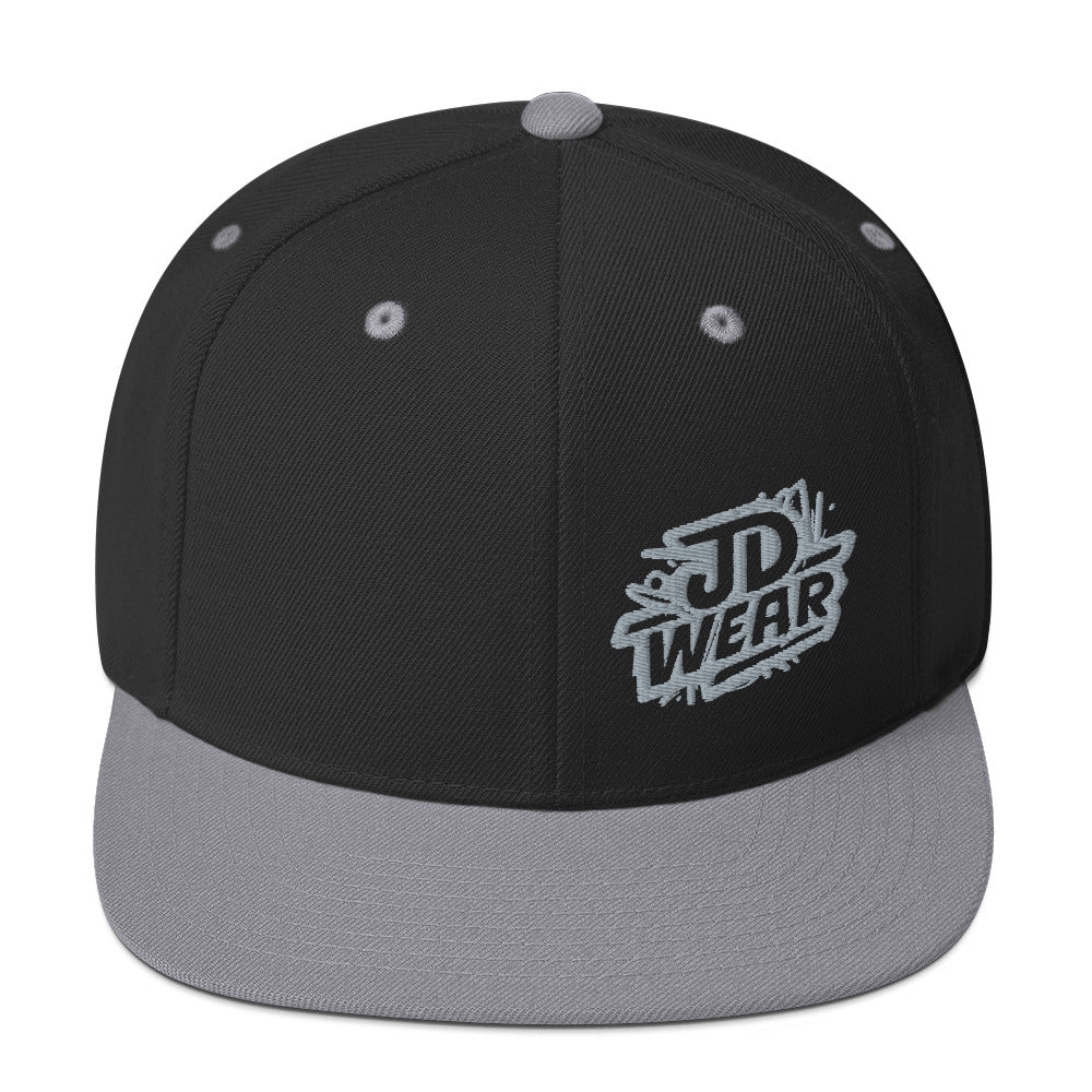 Gray Embroidered Snapback Cap