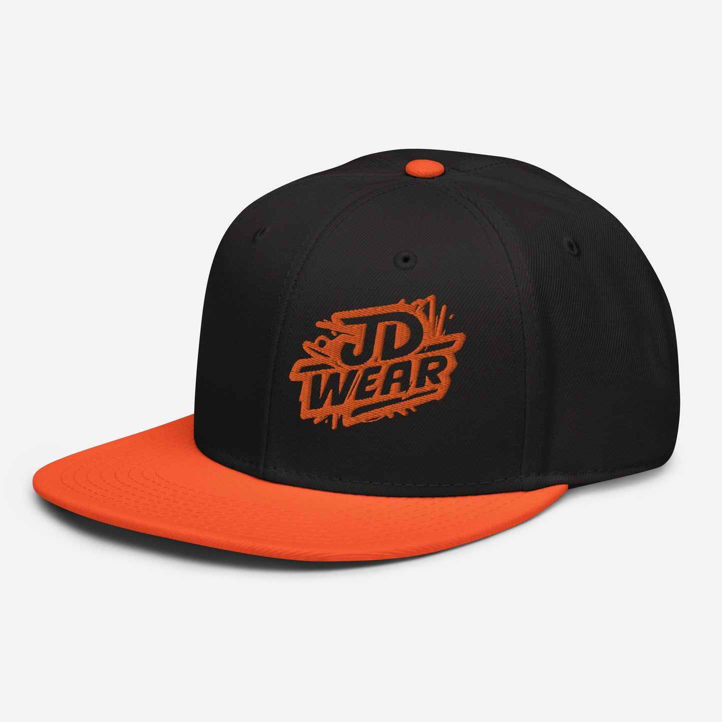 Orange Embroidered Snapback Cap