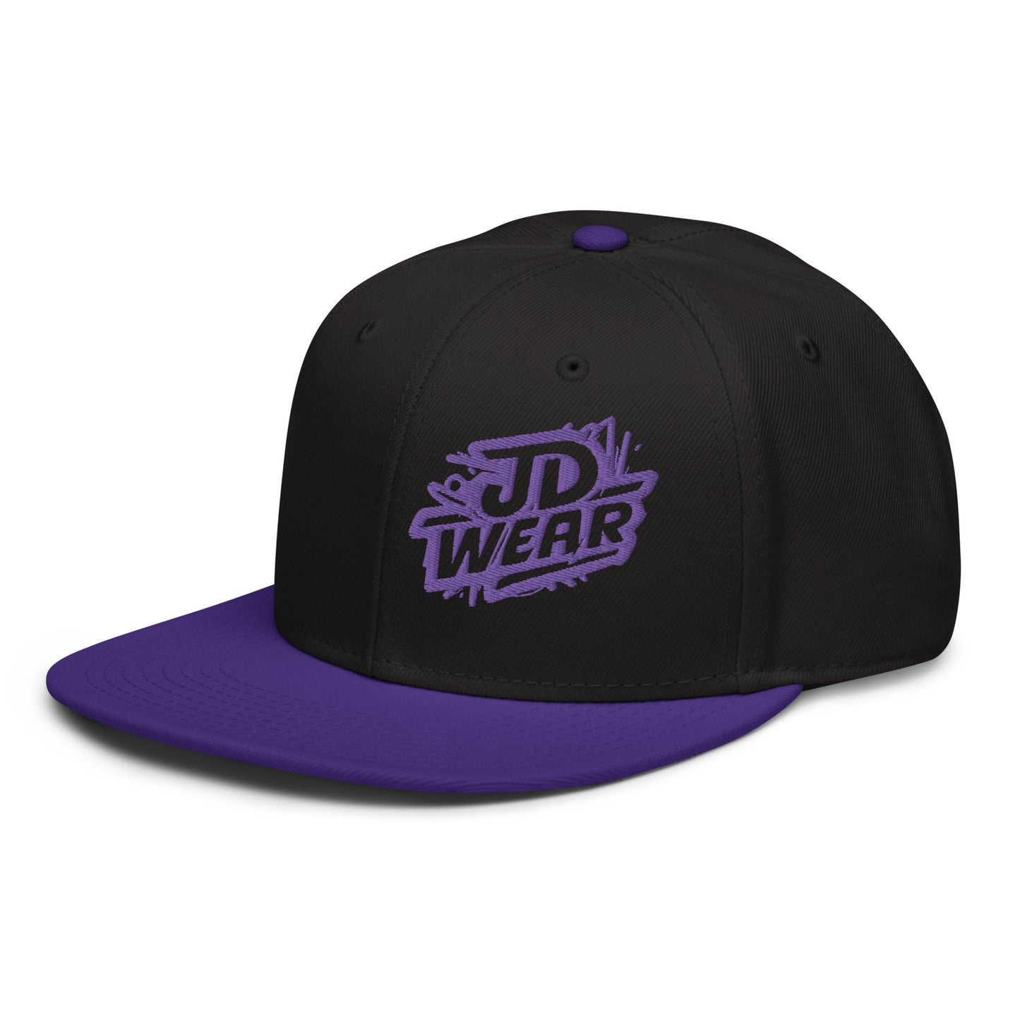 Purple Embroidered Snapback Cap