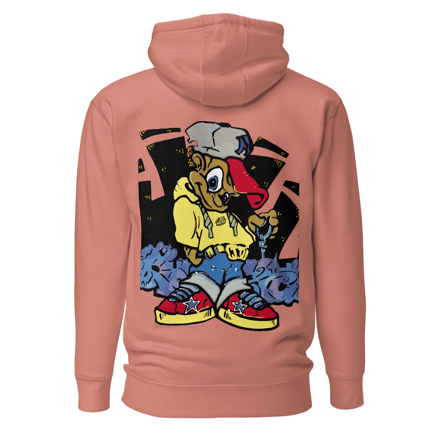 JD WEAR+ Embroidered-Graffiti Hoodie