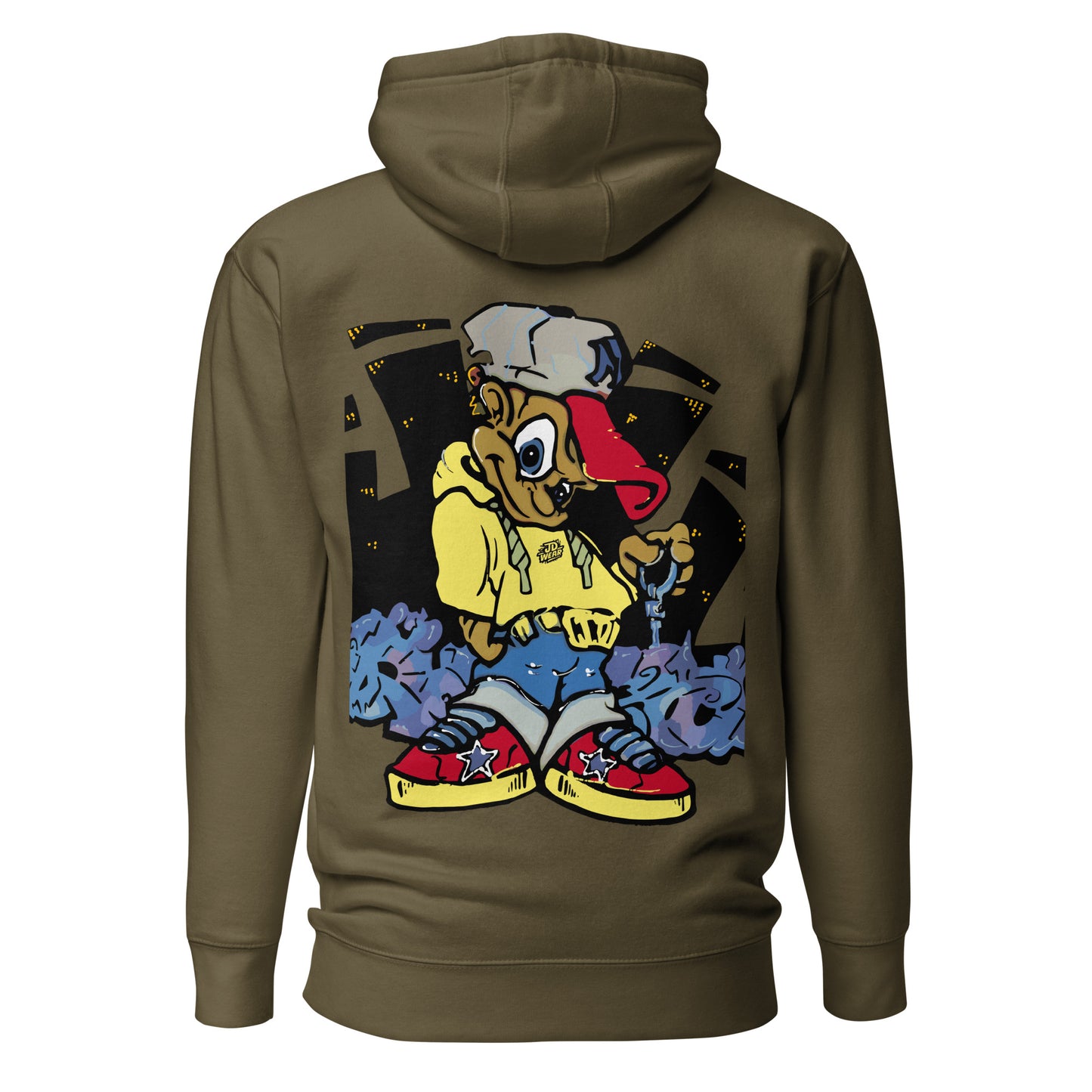 JD WEAR+ Embroidered-Graffiti Hoodie