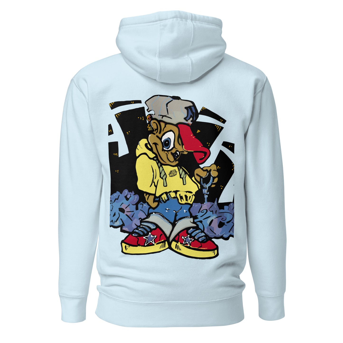 JD WEAR+ Embroidered-Graffiti Hoodie